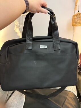 Jimmy Choo Black Duffel Bag with Croc-Effect Handles
